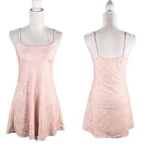 Altar'd State Dress M Pink Cream Adjustable Straps Mini Lined